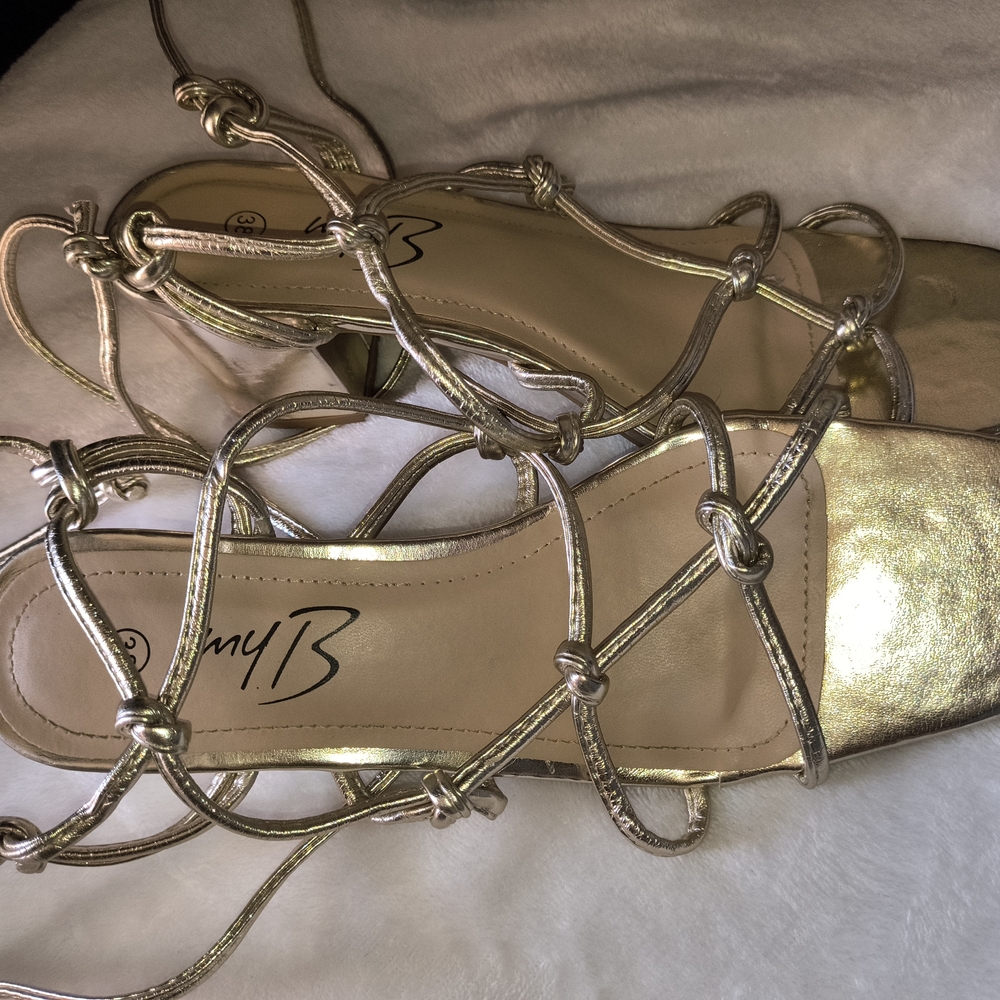 Gold Strappy Sandals